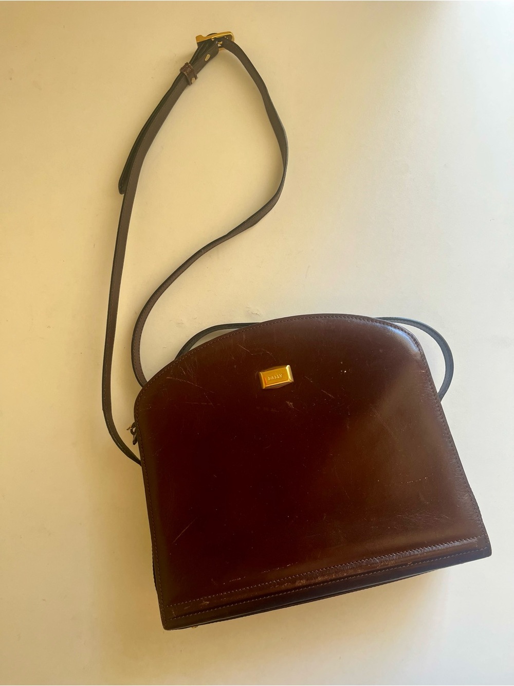 Vintage Bally Crossbody Leather Handbag Brown Made In Italy